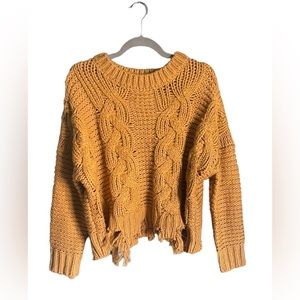Moon River Chunky‎ Cable Knit Sweater Distressed Size Small